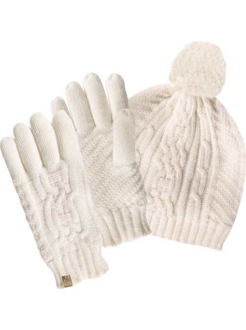 Guantes punto de cable - forro polar mujer isotoner - Kiabi