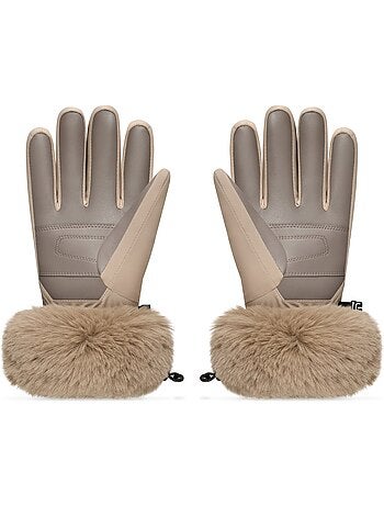 Guantes retro pelo esquí hombre y mujer langlauf camel