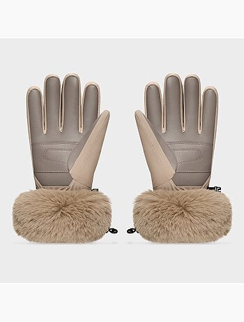 Guantes retro pelo esquí hombre y mujer langlauf camel