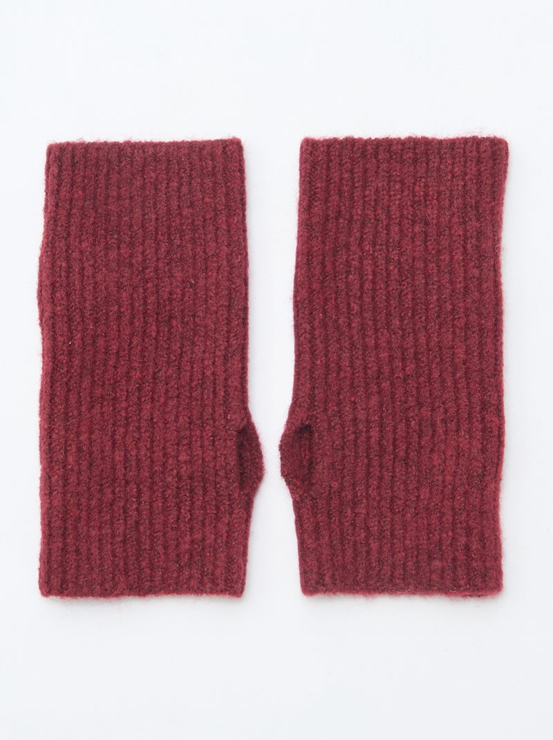 Guantes sin dedos de punto Rojo - Kiabi