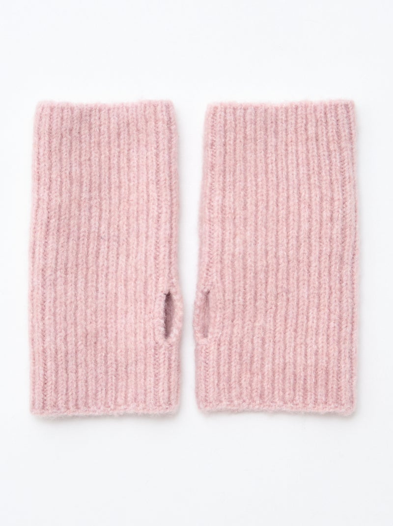 Guantes sin dedos de punto Rosa - Kiabi
