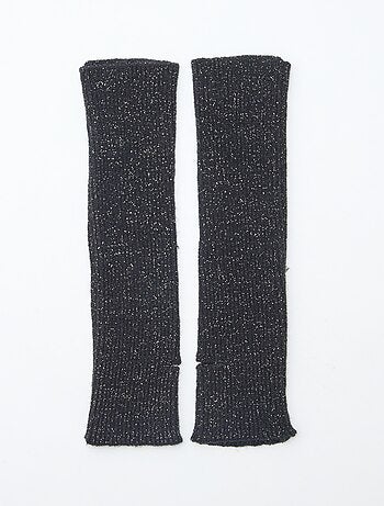 Guantes sin dedos largos brillantes