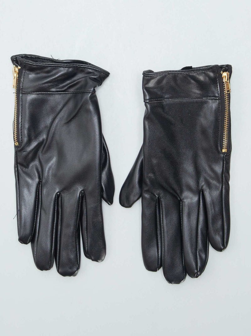 Guantes sintéticos con cremallera NEGRO - Kiabi
