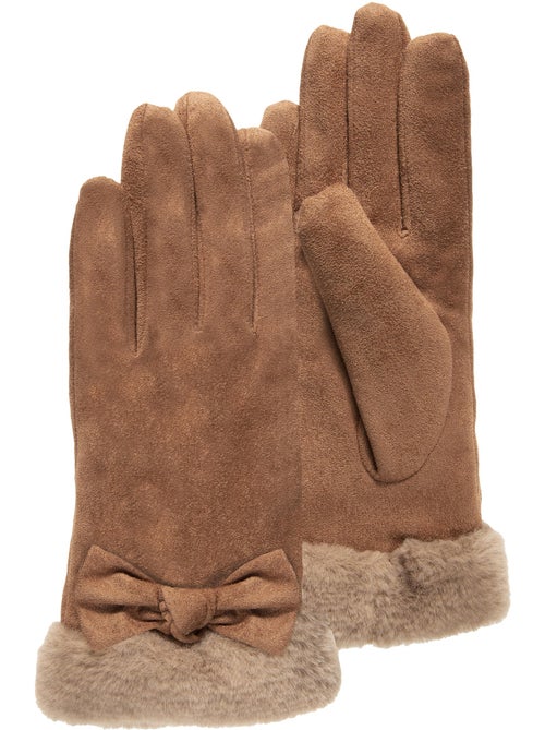 Guantes táctil, cálido, forrado de imitación de piel, talla única mujer isotoner - Kiabi
