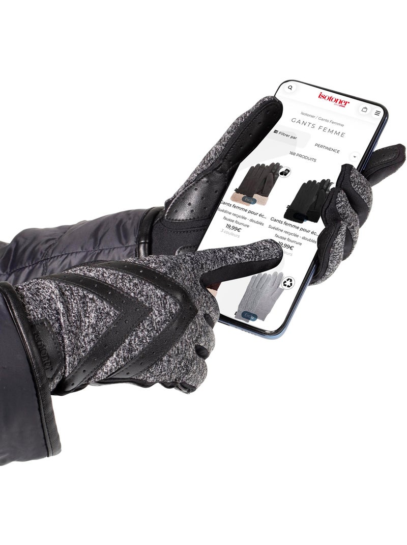 Guantes táctil, cálido, forrado de imitación de piel, talla única mujer isotoner Camel - Kiabi