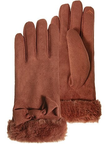 Guantes táctil, cálido, forrado de imitación de piel, talla única mujer Isotoner