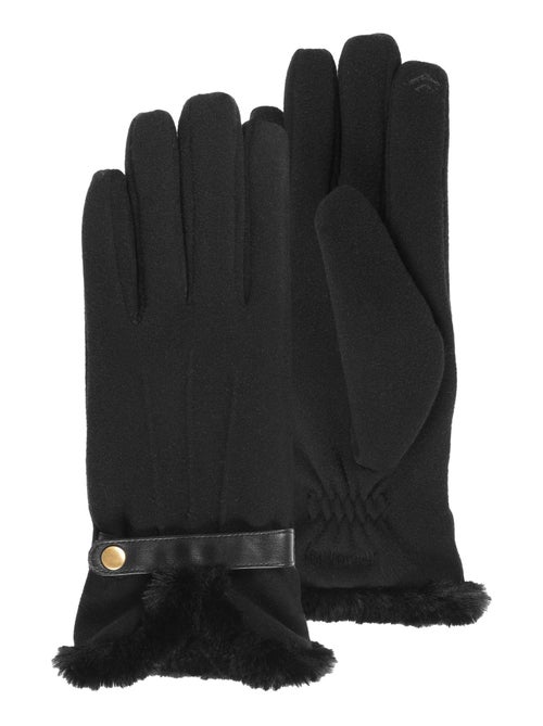 Guantes táctil, cálido, forrado de imitación de piel, talla única mujer Isotoner - Kiabi