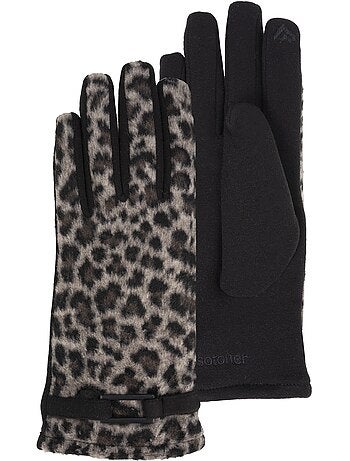 Guantes táctil, cálido, forrado de imitación de piel, talla única mujer isotoner