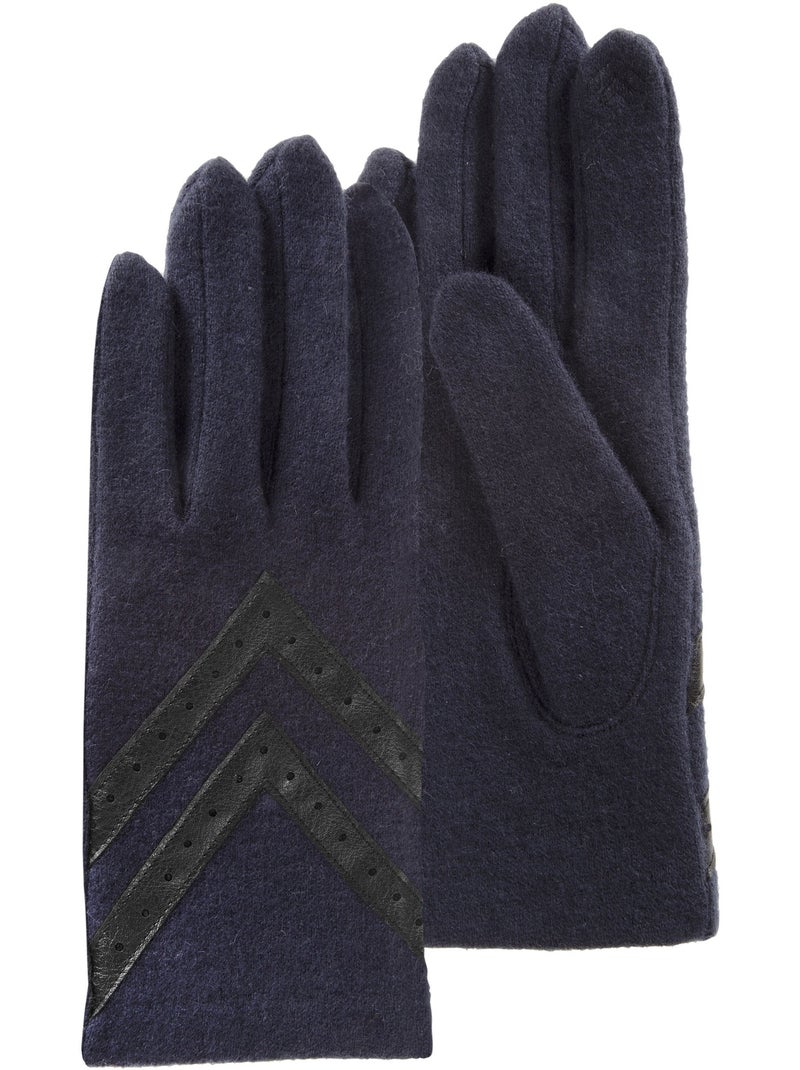 Guantes táctil, cálido, lana, no forrado mujer Azul marino - Kiabi
