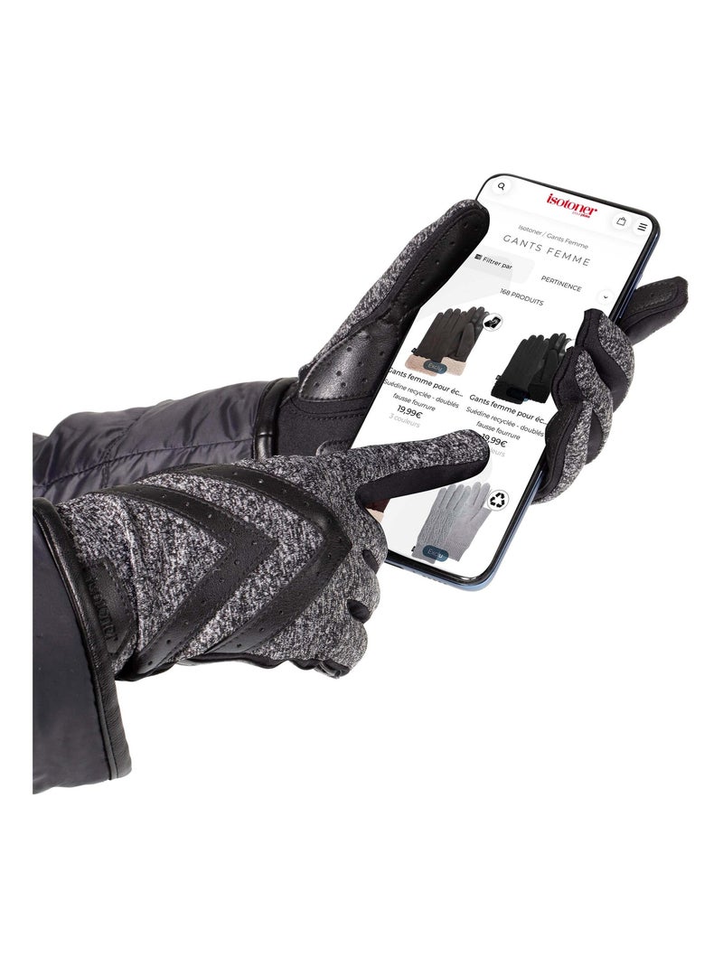 Guantes táctil, cálido, Lana, No forrado mujer Isotoner Azul marino - Kiabi