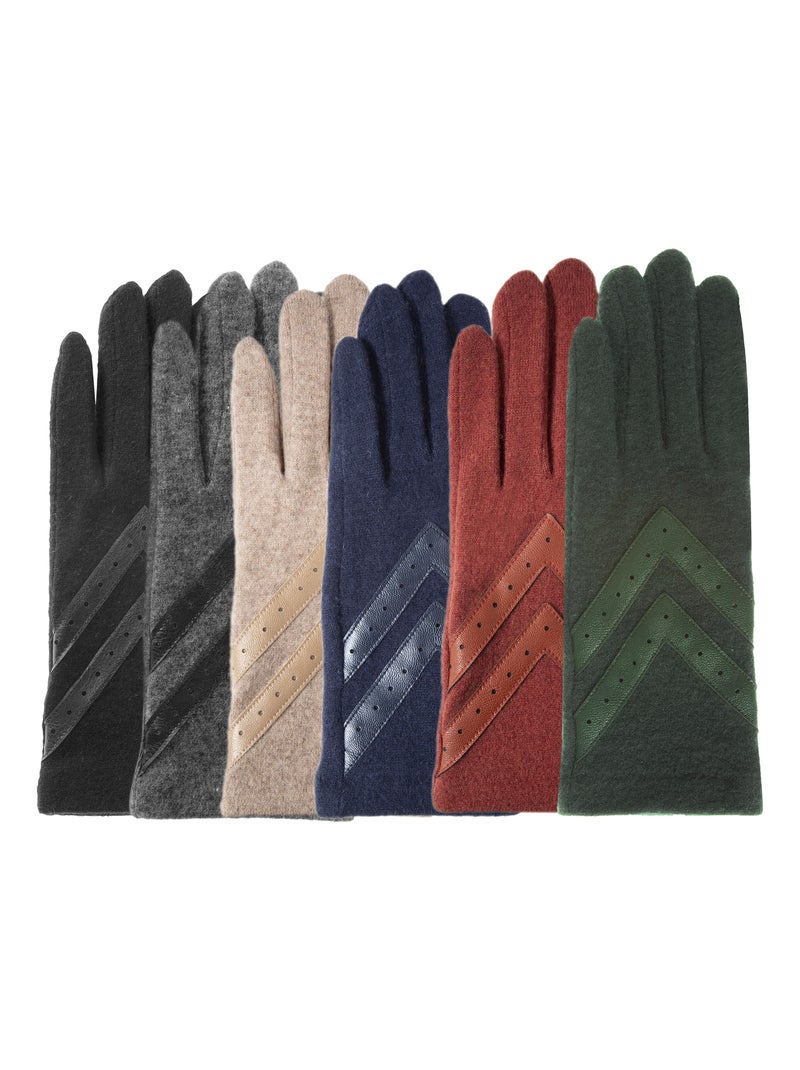 Guantes táctil, cálido, Lana, No forrado mujer Isotoner Gris jaspeado - Kiabi