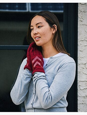 Guantes táctil, cálido, lana, no forrado mujer