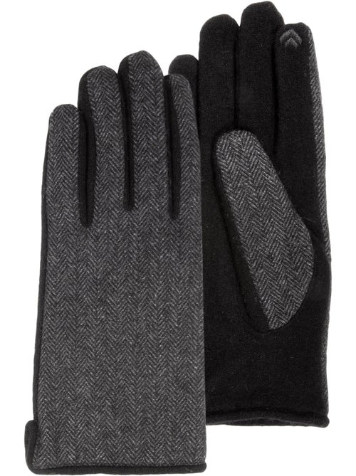 Guantes táctil de lana, forrado de imitación de micropiel hombre isotoner - Kiabi