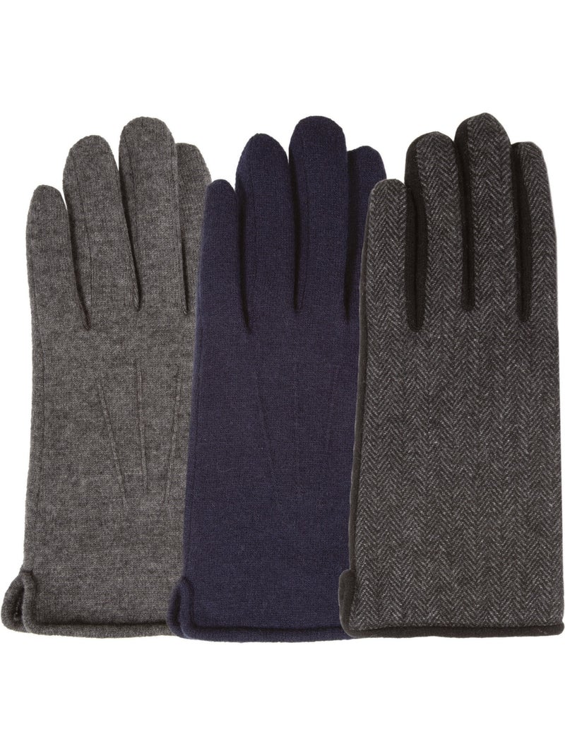 Guantes táctil de lana, forrado de imitación de micropiel hombre isotoner Gris gris - Kiabi