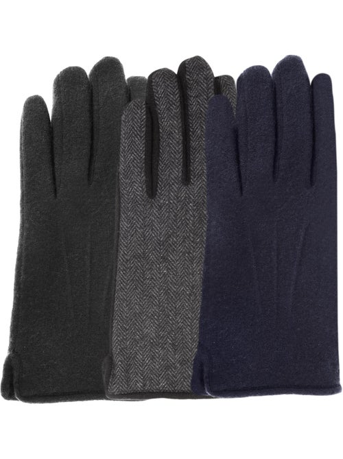 Guantes táctil de lana, forrado de imitación de micropiel hombre isotoner - Kiabi Guantes táctil de lana, forrado de imitación de micropiel hombre isotoner - Kiabi