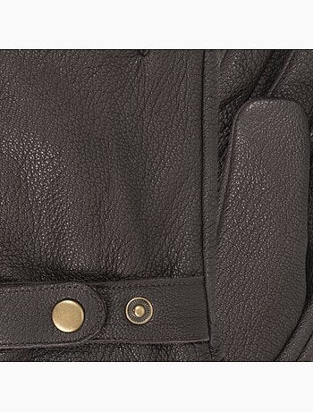 Guantes táctil, en cuero de cabra con forro de imitación de micropiel hombre isotoner