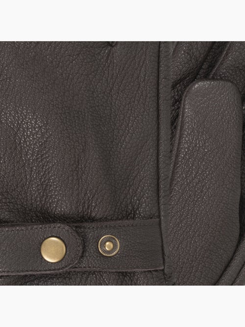 Guantes táctil, en cuero de cabra con forro de imitación de micropiel hombre isotoner - Kiabi
