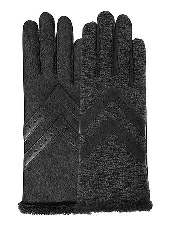 Guantes táctil en tejido reciclado, Forrado cálido, Talla única mujer Isotoner