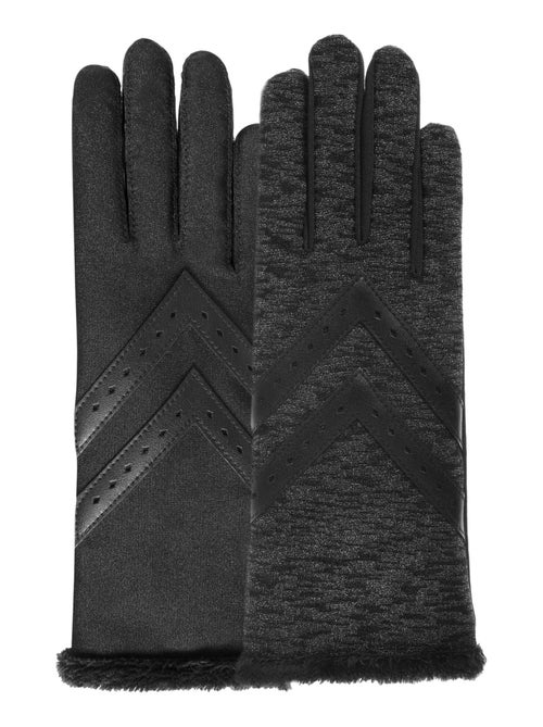 Guantes táctil en tejido reciclado, Forrado cálido, Talla única mujer Isotoner - Kiabi