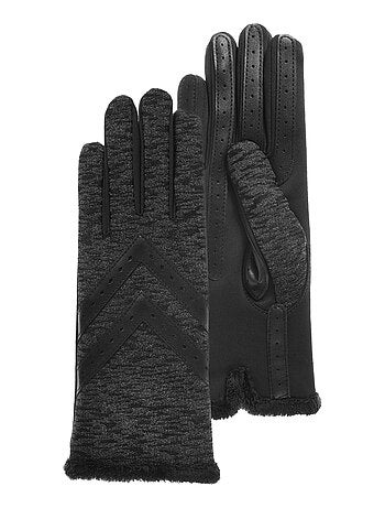 Guantes táctil en tejido reciclado, Forrado cálido, Talla única mujer Isotoner