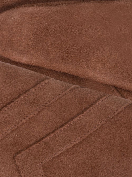 Guantes Táctiles de cuero de cabra ante - forrados de microfibra mujer Isotoner - Kiabi