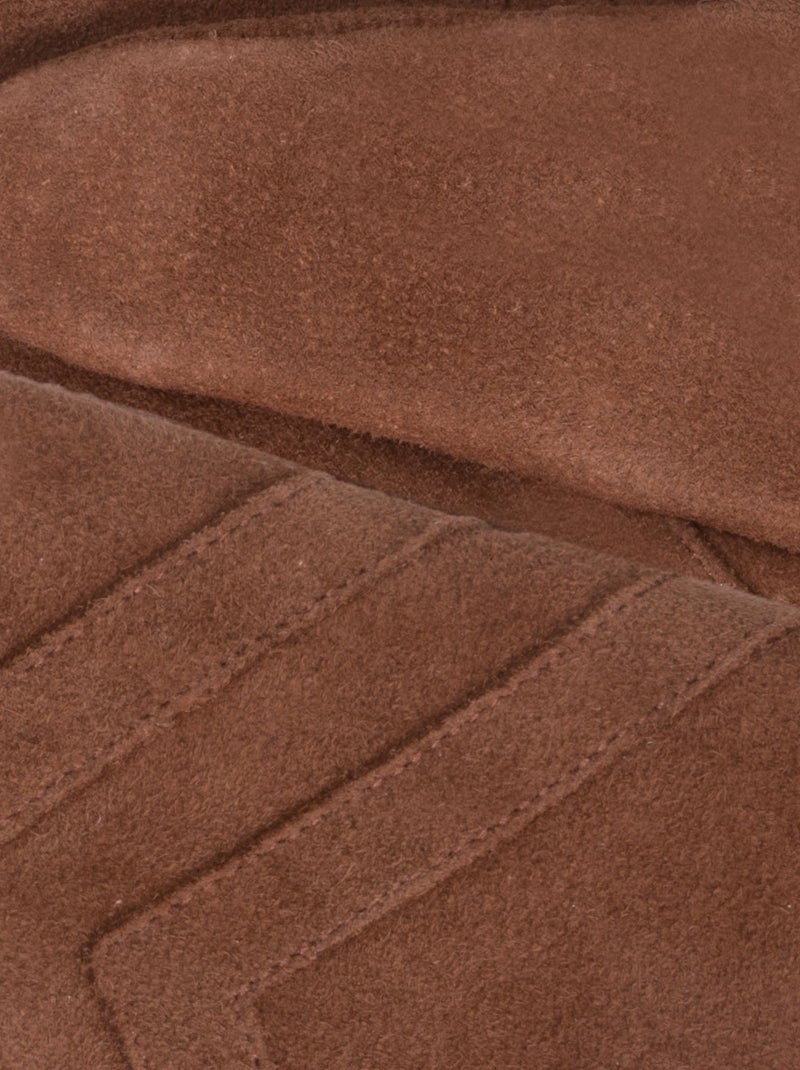 Guantes Táctiles de cuero de cabra ante - forrados de microfibra mujer Isotoner Cognac - Kiabi