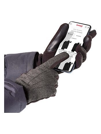 Guantes Táctiles de vellón reciclado - forro flexible hombre Isotoner