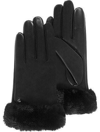 Guantes tactiles en piel de cordero plena flor - forrado cálido mujer isotoner