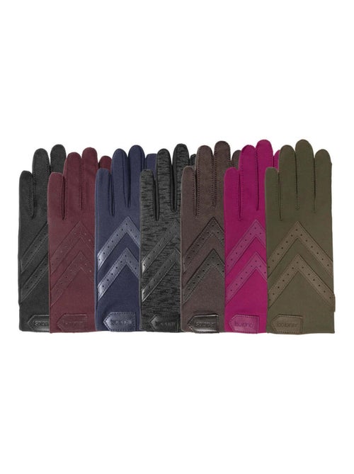 Guantes tejido elástico reciclado táctil, resistente al agua, No forrado, mujer Isotoner - Kiabi