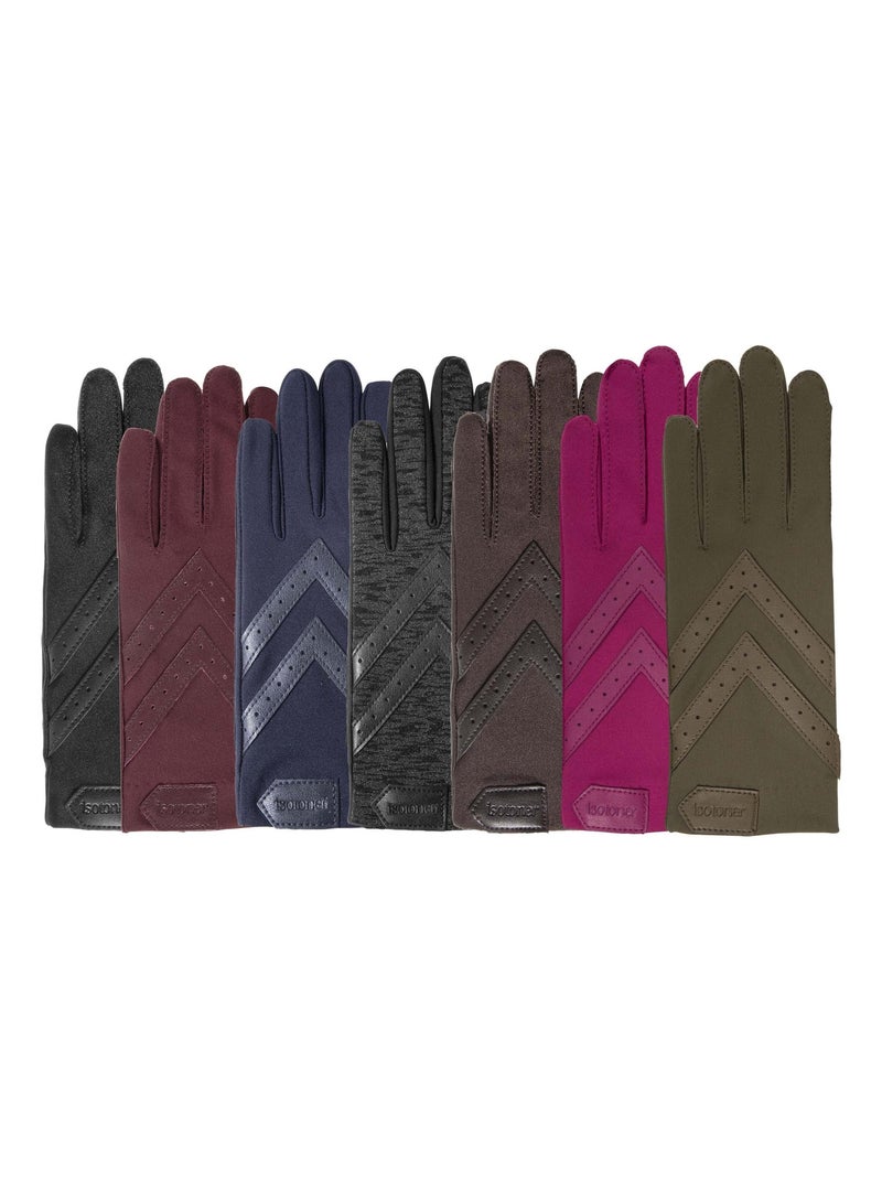 Guantes tejido elástico reciclado táctil, resistente al agua, No forrado, mujer Isotoner Verde oliva - Kiabi