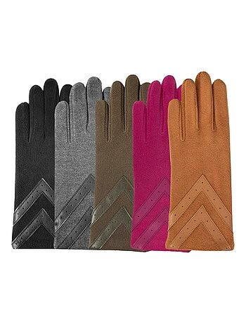Guantes tejido polar reciclado, táctil e impermeable, No forrado mujer Isotoner