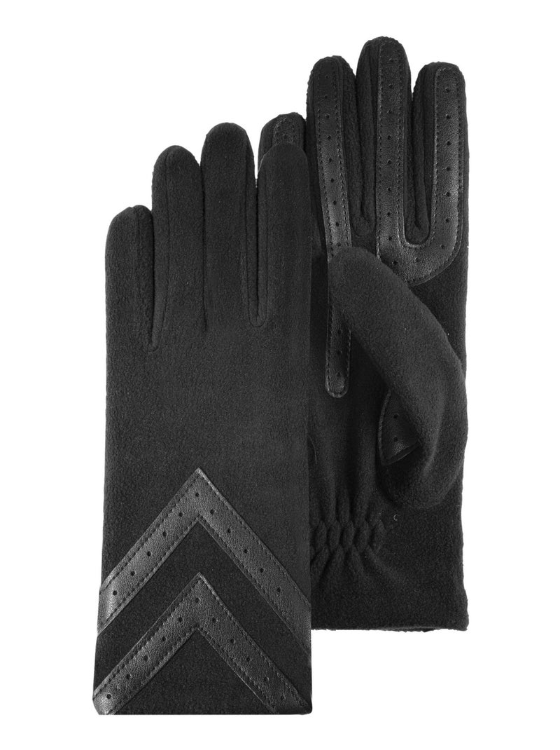 Guantes tejido polar reciclado, táctil e impermeable, No forrado mujer Isotoner Negro - Kiabi