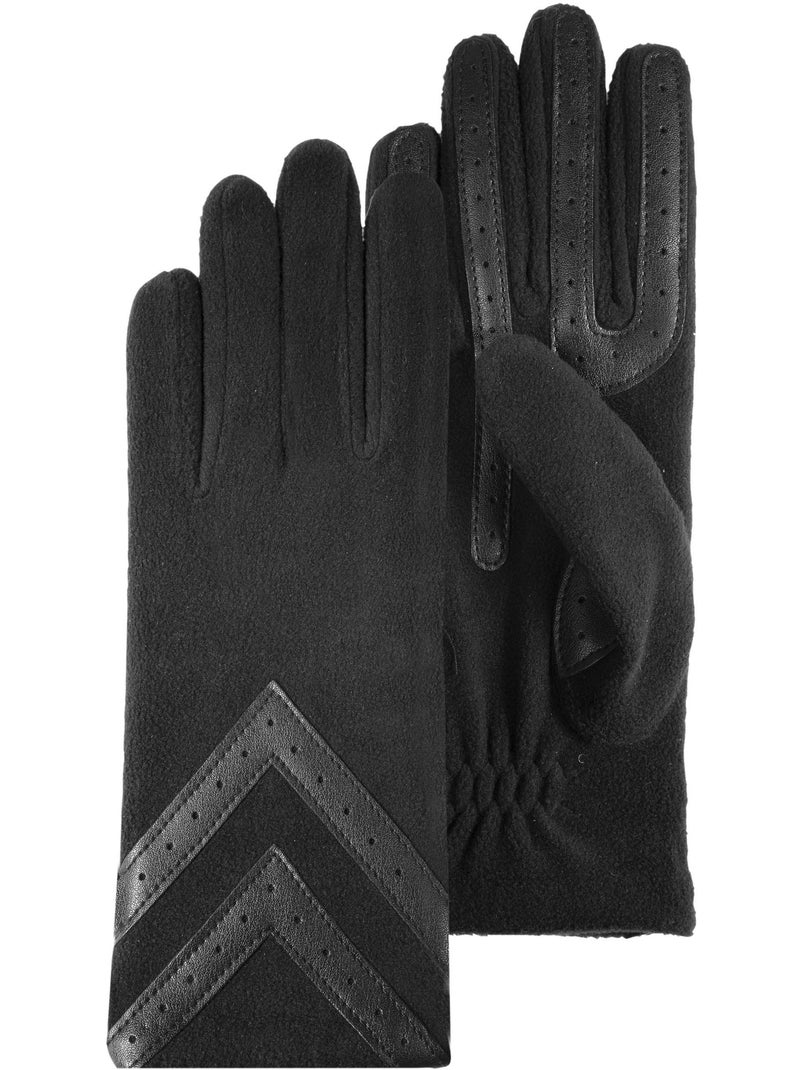 Guantes tejido polar reciclado, táctil e impermeable, no forrado mujer Negro - Kiabi