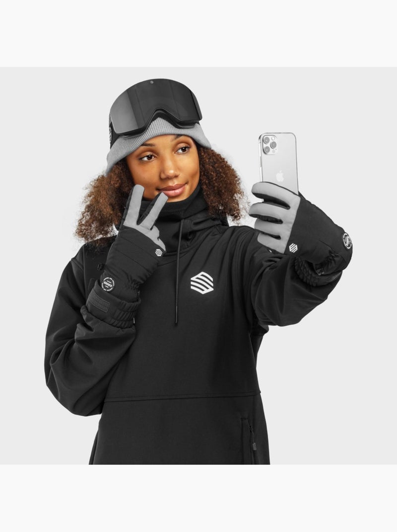 Guantes térmicos esquí esquí y nieve hombre y mujer voss gray Negro - Kiabi