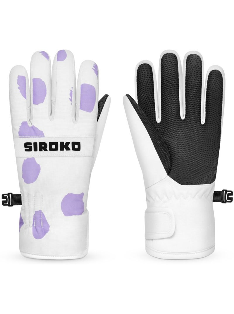 Guantes térmicos esquí niños esquí y nieve niños y niñas doodle Blanco - Kiabi