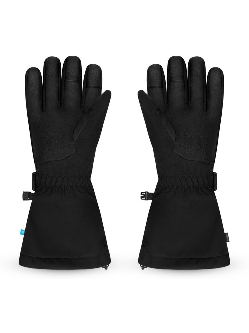 Guantes térmicos impermeables esquí y snowboard esquí y nieve hombre y mujer Negro - Kiabi