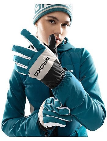 Guantes térmicos para esquí esquí y nieve hombre y mujer misty green ducky