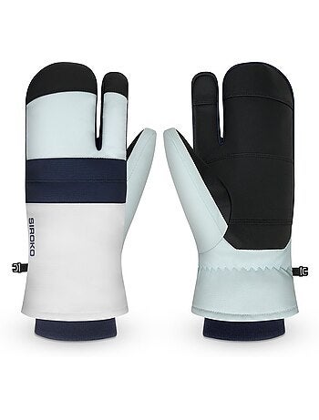 Guantes térmicos tres dedos esquí hombre y mujer glisse