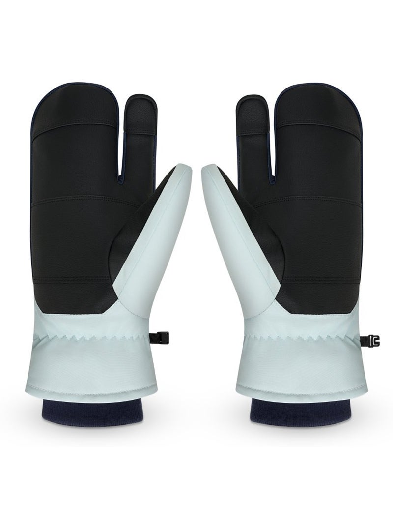 Guantes térmicos tres dedos esquí hombre y mujer glisse Blanco - Kiabi