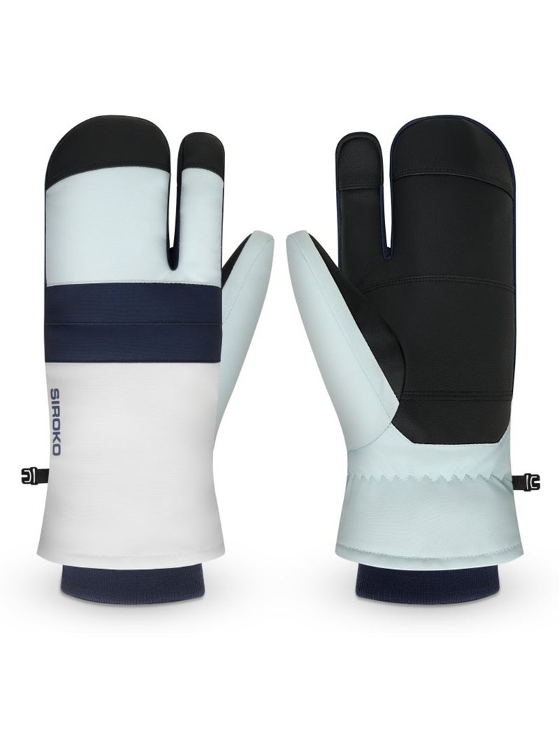 Guantes térmicos tres dedos esquí hombre y mujer glisse Blanco - Kiabi