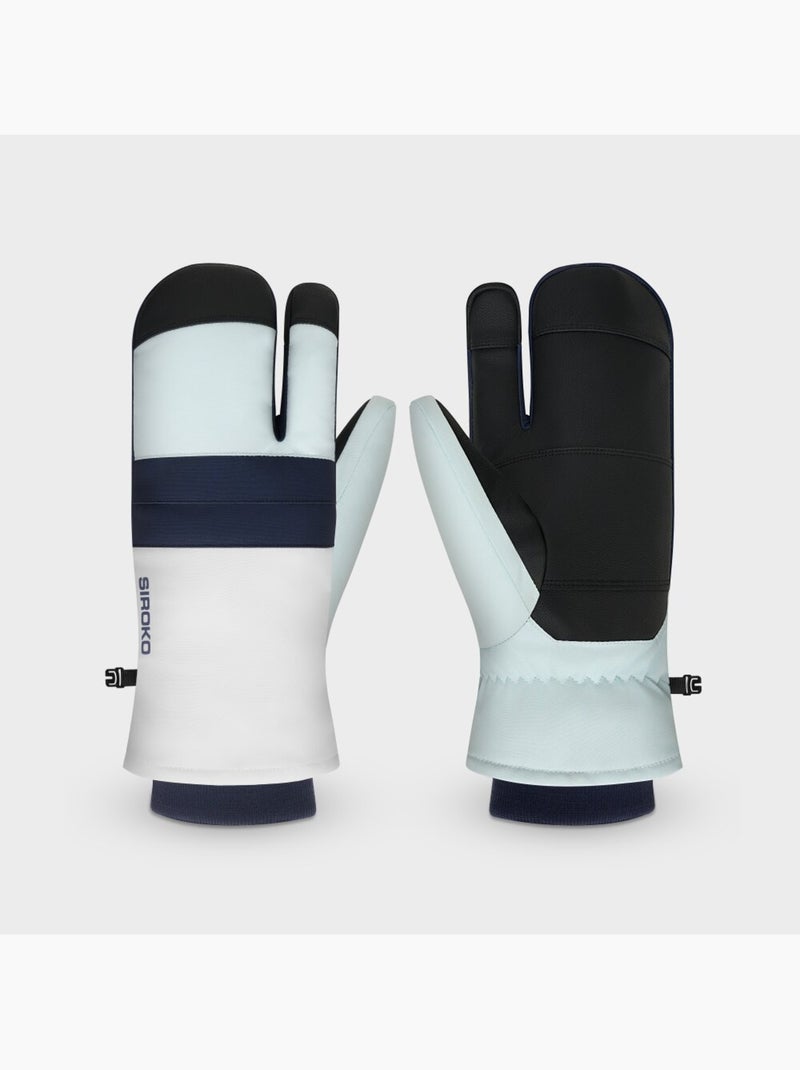 Guantes térmicos tres dedos esquí hombre y mujer glisse Blanco - Kiabi