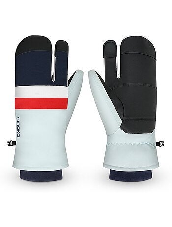 Guantes térmicos tres dedos esquí hombre y mujer glisse light