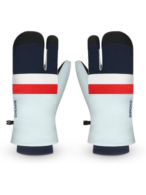 Guantes térmicos tres dedos esquí hombre y mujer glisse light - Kiabi