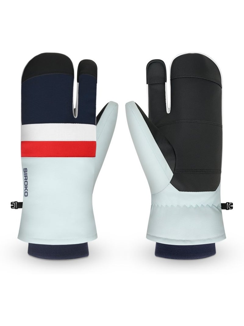Guantes térmicos tres dedos esquí hombre y mujer glisse light Azul - Kiabi
