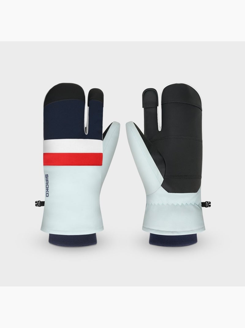 Guantes térmicos tres dedos esquí hombre y mujer glisse light Azul - Kiabi