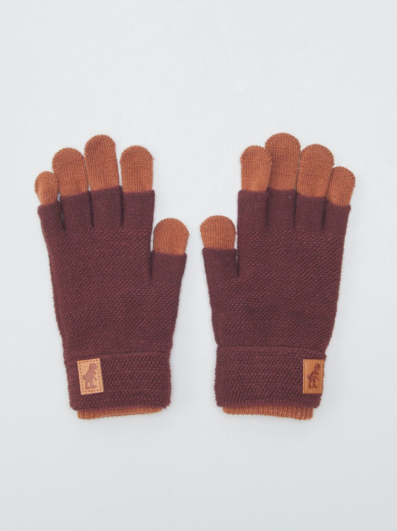 Guantes y mitones de punto MARRON - Kiabi