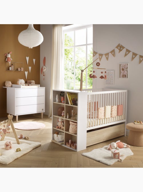 Guardería evolutiva Paloma, cama evolutiva de 120x60 y cambiador de 3 cajones - Roble - SAUTHON - Kiabi