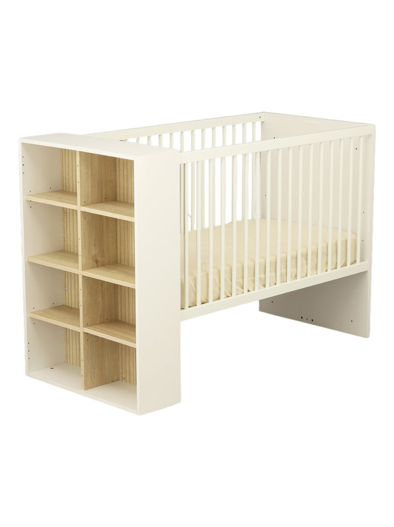 Guardería evolutiva Paloma, cama evolutiva de 120x60 y cambiador de 3 cajones - Roble - SAUTHON Blanco - Kiabi