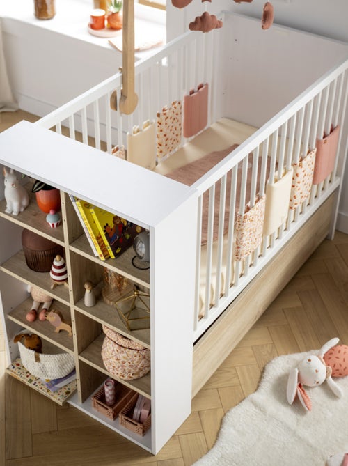 Guardería evolutiva Paloma, cama evolutiva de 120x60 y cambiador de 3 cajones - Roble - SAUTHON - Kiabi