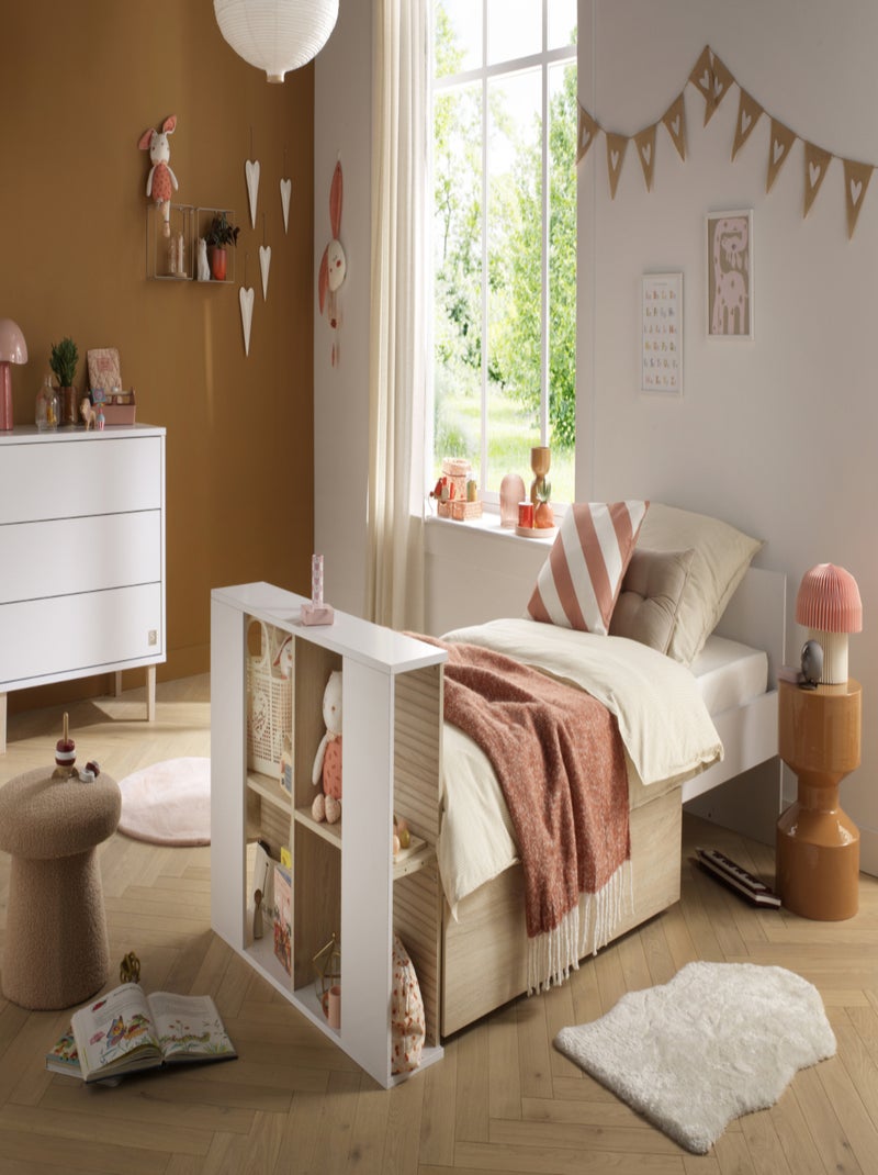 Guardería evolutiva Paloma, cama evolutiva de 120x60 y cambiador de 3 cajones - Roble - SAUTHON Blanco - Kiabi